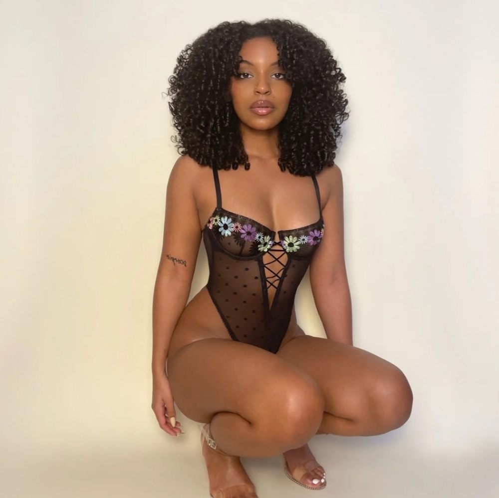 Savage x Fenty Free Spirit Floral Embroidery Teddy